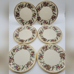 Lenox Holiday Tartan Gold Accent Salad Plates Set of 6​​